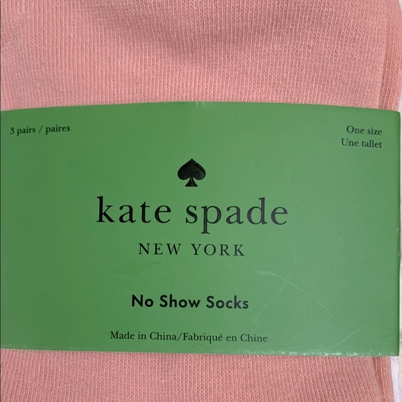 Kate Spade No Show Socks Blush Pink White 3 pairs One size - Picture 3 of 6